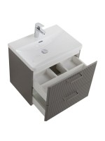 Тумба с раковиной BelBagno Due 60 ручки матовый атласный никель, сатин