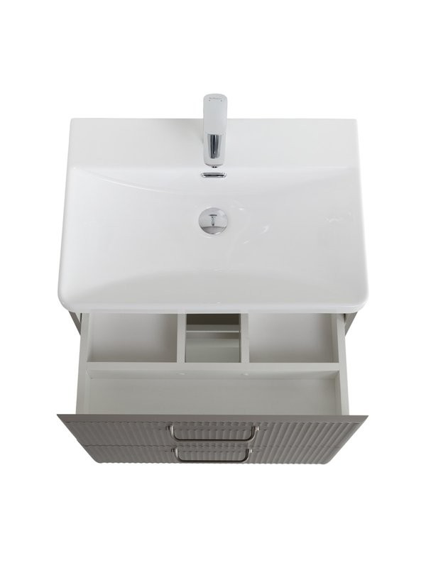 Тумба с раковиной BelBagno Due 60 ручки матовый атласный никель, сатин