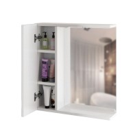 Зеркало Mixline Квадро 65 левое с подсветкой, белое