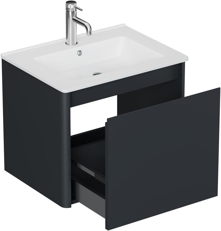 Тумба под раковину без столешницы Allen Brau Gravity 60 1 ящик, матовый антрацит