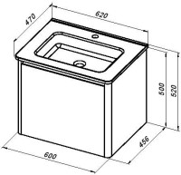 Тумба под раковину без столешницы Allen Brau Gravity 60 1 ящик, матовый антрацит