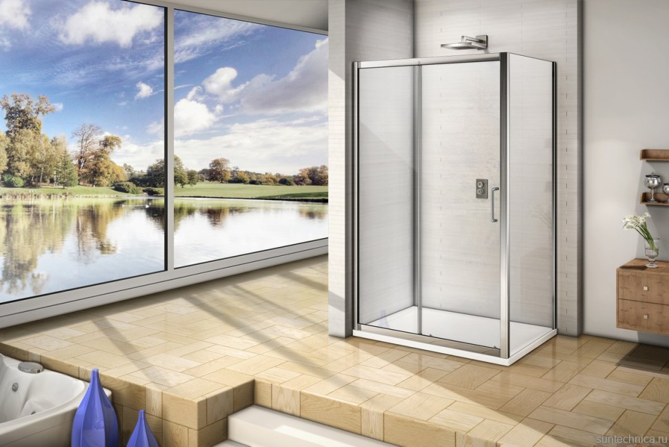 Душевой уголок Good Door Neo WTW+SP 130х80 см + очиститель для стекол