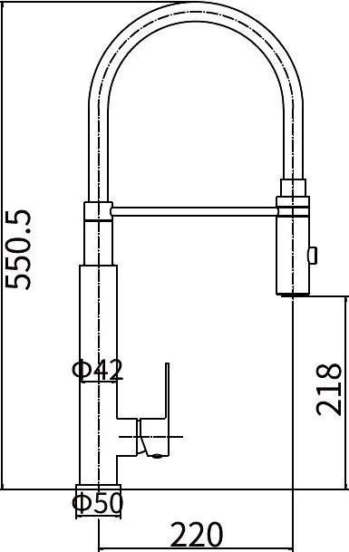 Смеситель для кухни Fashun A54102-3 сатин