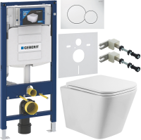Комплект Унитаз подвесной BelBagno Ardente-R BB520CHR безободковый + Крышка BB2322SC с микролифтом + Инсталляция Geberit Duofix UP 320 111.300.00.5 + Кнопка Sigma 01 115.770.11.5 белая + Крепления 111.815.00.1 к стене + Звукоизоляция