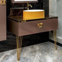 Тумба с раковиной Armadi Art Lucido 100 лиловая, раковина 878-G