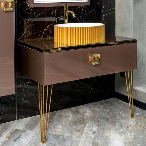 Тумба с раковиной Armadi Art Lucido 100 лиловая, раковина 878-G