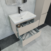 Тумба под раковину без столешницы Caprigo Forte 65 подвесная, беж лайт