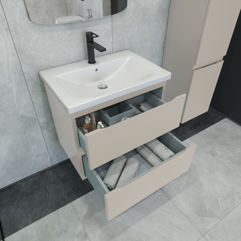 Тумба под раковину без столешницы Caprigo Forte 65 подвесная, беж лайт