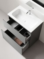 Мебель для ванной комнаты Sancos Folk Floor 80 напольная, ergraut soft, раковина CN7012