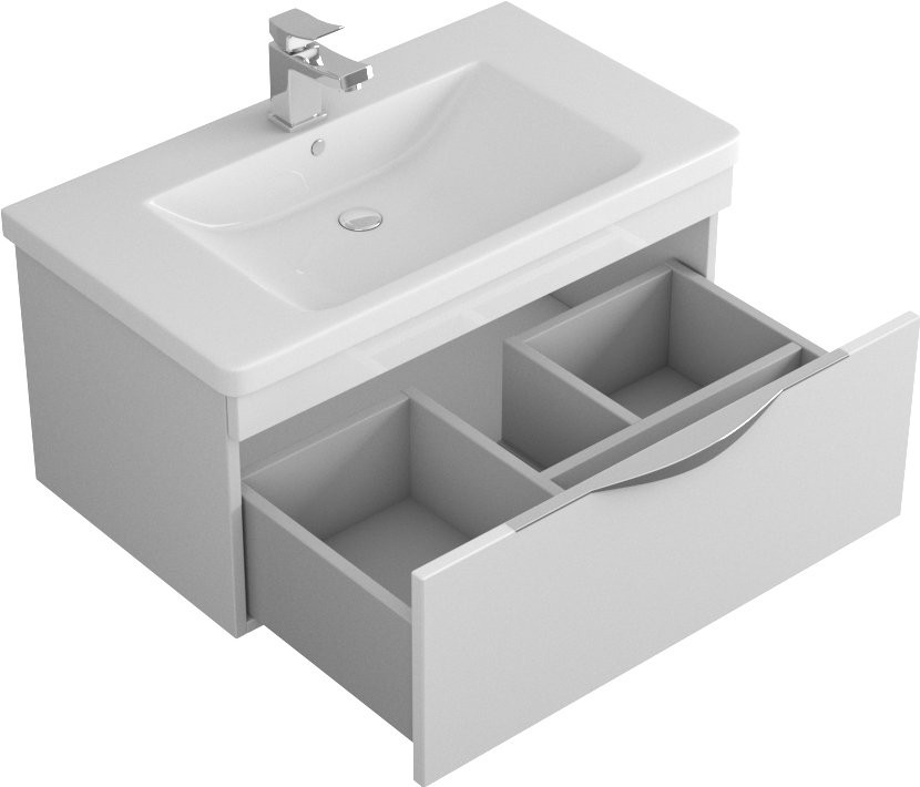 Тумба под раковину Owl 1975 Sjel подвесная, белый лак, 80