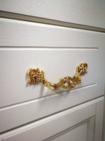 Шкаф пенал для ванной ValenHouse Эллина 40 L слоновая кость, фурнитура золото