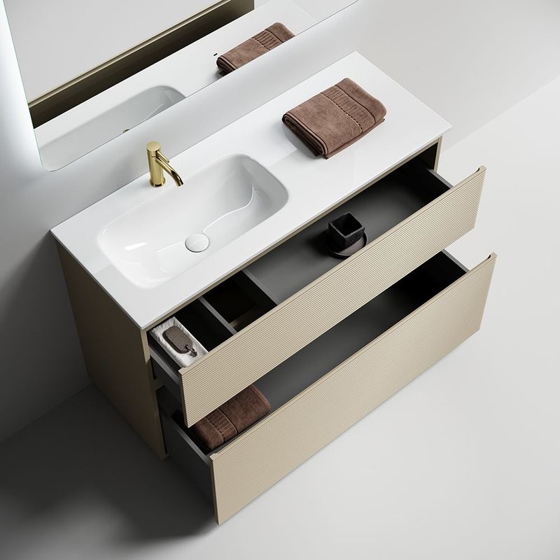 Мебель для ванной комнаты Sancos Folk Floor 120 левая напольная, капучино, раковина CN7020