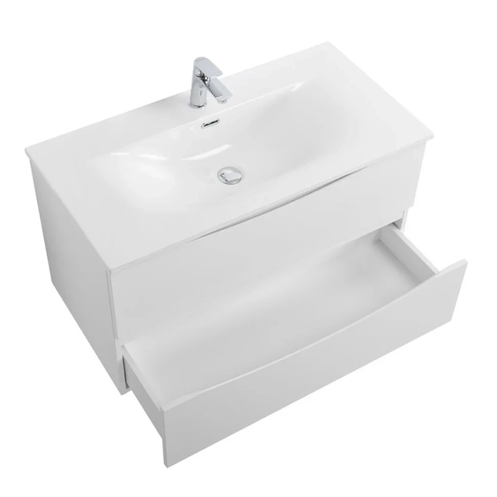 Тумба с раковиной BelBagno Marino-cer-n 80 подвесная, bianco lucido