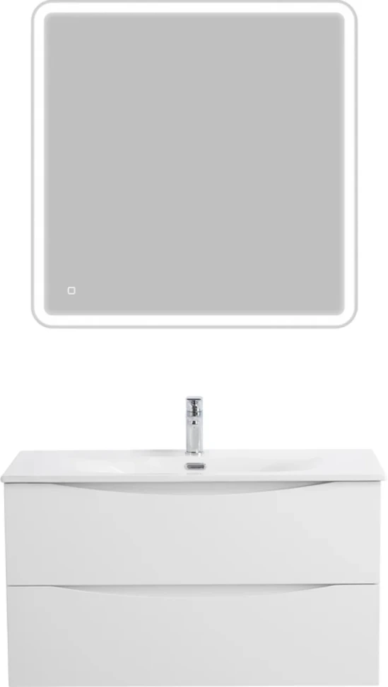 Тумба с раковиной BelBagno Marino-cer-n 80 подвесная, bianco lucido