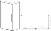 Душевой уголок Vincea Slim-N VSR-4SN9012CL 120х90 см, профиль хром