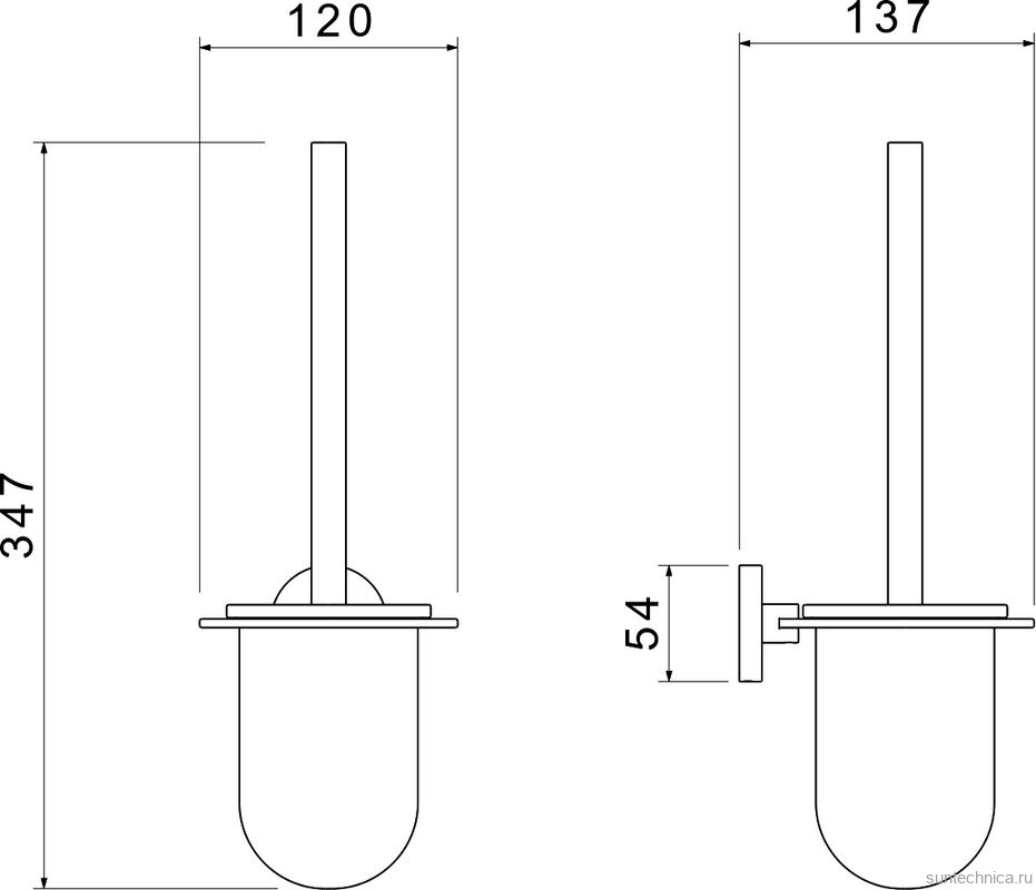 Набор Держатель AQUATEK Оберон AQ4208MB матовый черный + Ершик AQ4210MB матовый черный