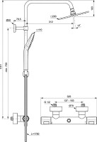 Душевая стойка Ideal Standard Ceratherm T100 A7240AA