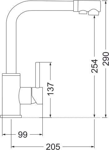 Смеситель для кухни Emar Steel ЕСВ 7015 Black