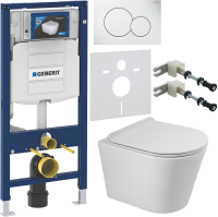 Комплект Унитаз подвесной BelBagno Flay-r + Крышка BB901SC с микролифтом + Инсталляция Geberit Duofix UP 320 111.300.00.5 + Кнопка Sigma 01 115.770.11.5 белая + Крепления 111.815.00.1 к стене + Звукоизоляция