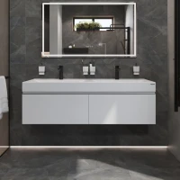 Тумба с раковиной Velvex Pulsus 140 подвесная, белая