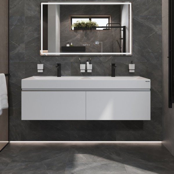 Тумба с раковиной Velvex Pulsus 140 подвесная, белая