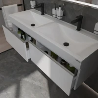 Тумба с раковиной Velvex Pulsus 140 подвесная, белая