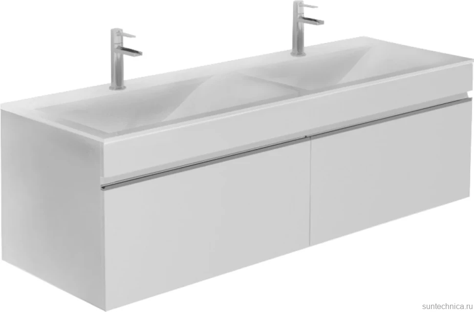 Тумба с раковиной Velvex Pulsus 140 подвесная, белая