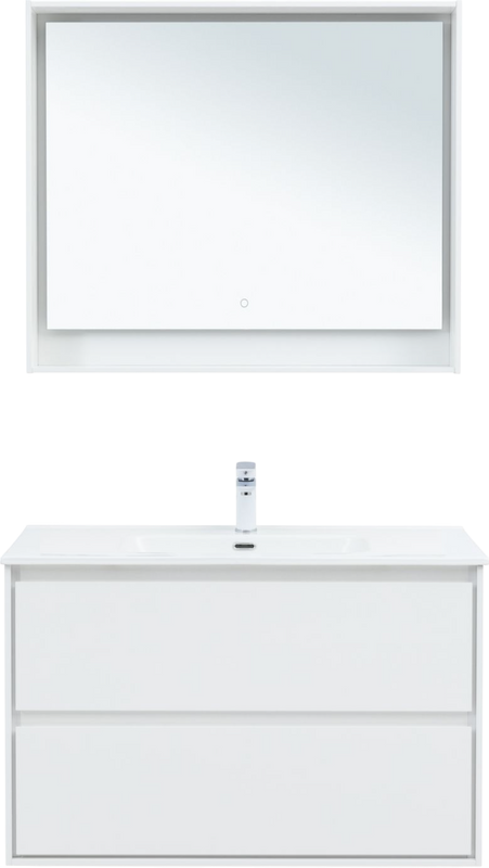 Тумба под раковину без столешницы Aquanet Милан 100 белая глянцевая