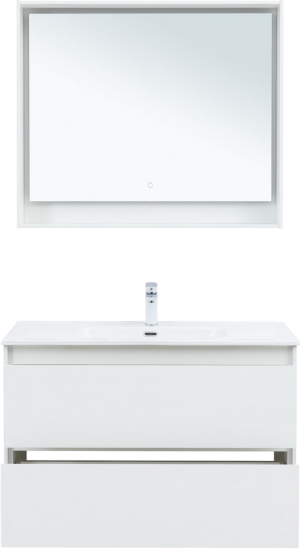 Тумба под раковину без столешницы Aquanet Милан 100 белая глянцевая