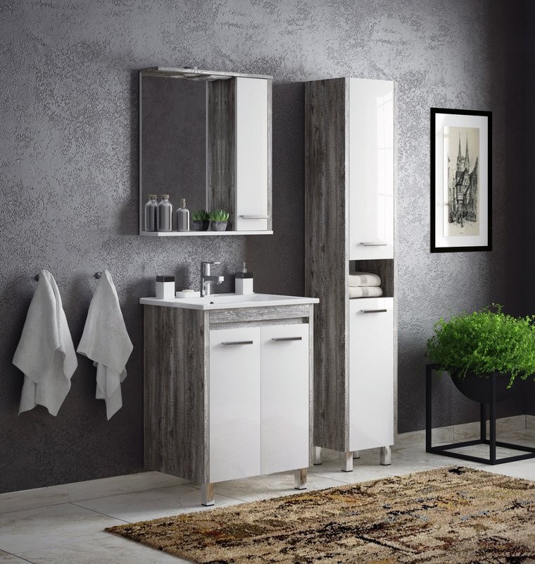 Зеркало Corozo Лорена 75 R антик, с подсветкой