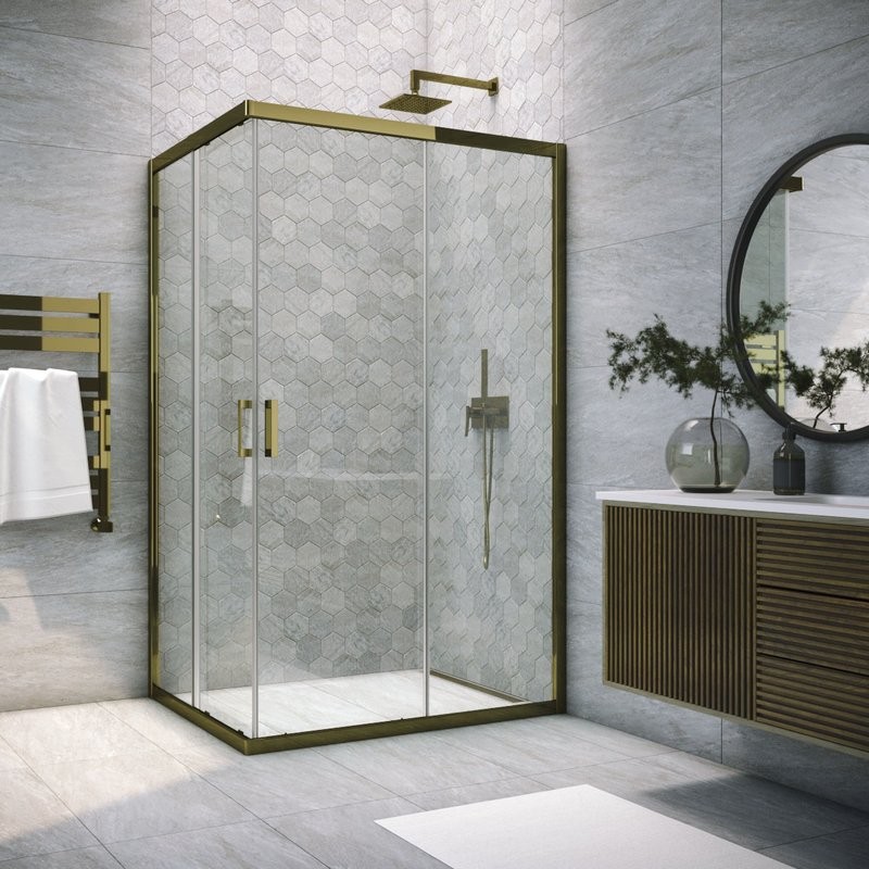 Душевой уголок Vegas Glass ZA-F Tur Novo h1900 110*80 05 01 профиль бронза, стекло прозрачное