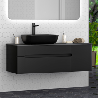 Тумба под раковину со столешницей Misty Роял 120 черная Тумба под раковину со столешницей Misty Роял 120 черная