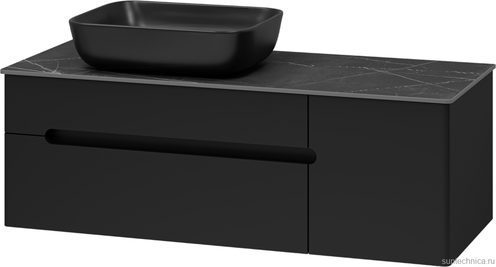 Тумба под раковину со столешницей Misty Роял 120 черная