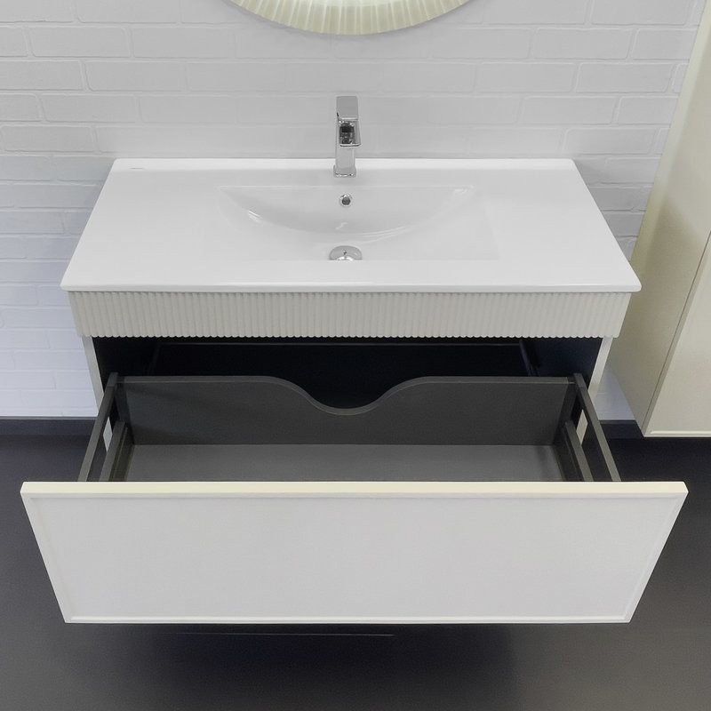 Мебель для ванной комнаты Comforty Мадрид 100 подвесная, серый шелк