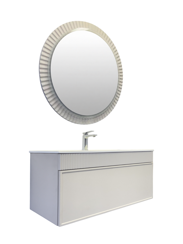 Мебель для ванной комнаты Comforty Мадрид 100 подвесная, серый шелк