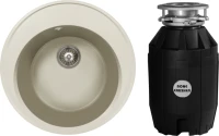 Комплект Мойка Florentina Лацио 510 грей + Измельчитель Bone Crusher BC 810-AS