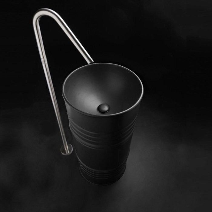 Раковина Kerasan Artwork Barrel 4742K31 45 см, черная матовая