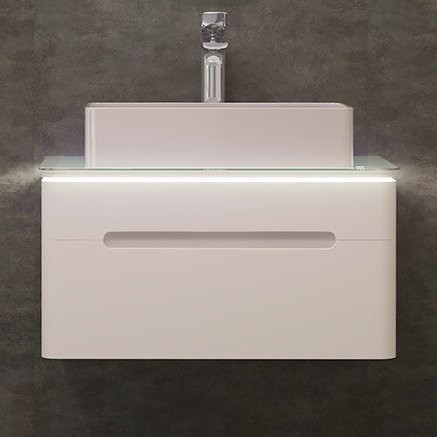 Тумба под раковину Jorno Shine 75, подвесная, белая