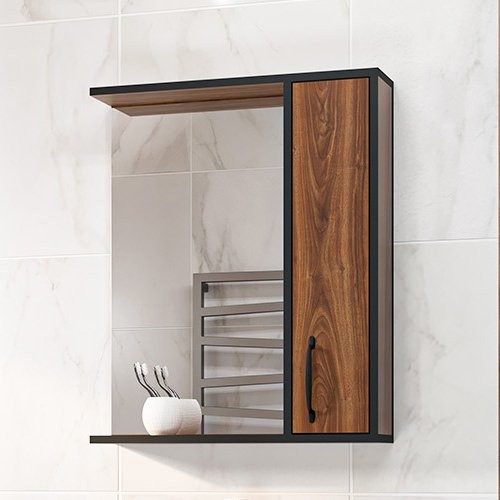 Зеркало Misty Кедр R 60 черное, орех