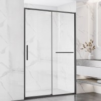 Душевая дверь в нишу Vincea Slim Soft VDS-1SS110CLGM 110 см профиль вороненая сталь, стекло прозрачное