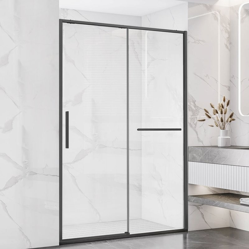 Душевая дверь в нишу Vincea Slim Soft VDS-1SS110CLGM 110 см профиль вороненая сталь, стекло прозрачное