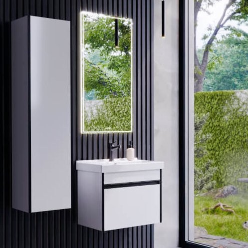 Мебель для ванной комнаты Aqwella Urban 50, подвесная, белая глянцевая