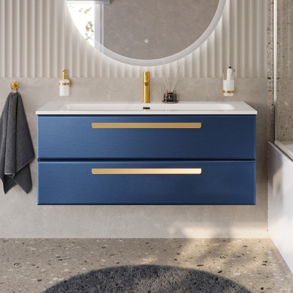 Тумба под раковину без столешницы Cezares Eco Cer-N 120 sapfiro, ручки сатиновое золото