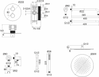 Душевой комплект WHITECROSS Y YSET08GL С ВНУТРЕННЕЙ ЧАСТЬЮ, золото