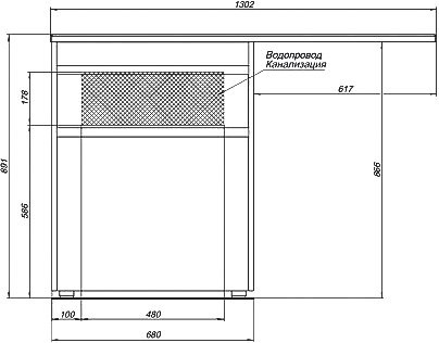 Мебель для ванной комнаты Aquanet Токио 68 1 ящик, с бельевой корзиной R