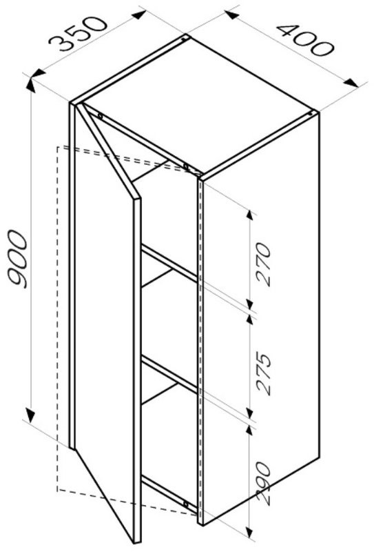 Шкаф-пенал для ванной AM.PM Func 40 белый матовый, универсальный