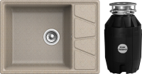 Комплект Мойка GranFest Vertex GF-V-680L песочная + Измельчитель Bone Crusher BC 810-AS