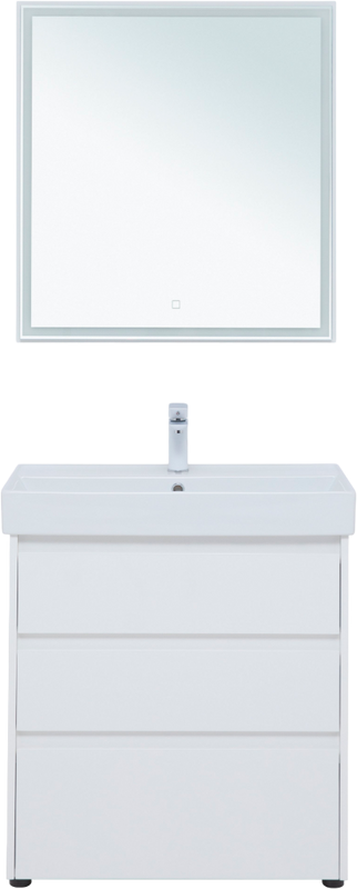 Мебель для ванной комнаты Aquanet Nova Lite 75 напольная, белая, 3 ящика