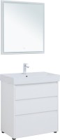 Мебель для ванной комнаты Aquanet Nova Lite 75 напольная, белая, 3 ящика