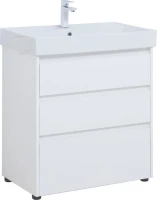 Мебель для ванной комнаты Aquanet Nova Lite 75 напольная, белая, 3 ящика
